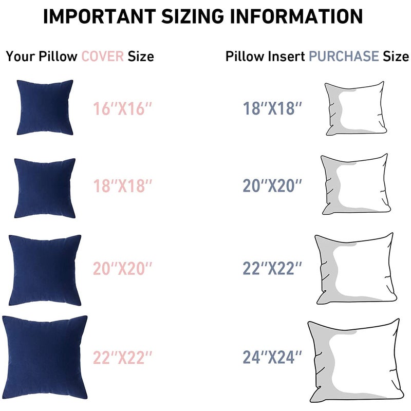 Leeden 20 x 20 Pillow Inserts (Set of 2) - Throw Pillow Inserts with 100% Cotton Cover - 20 Inch Square Decorative Pillows for Sofa, Couch, Bed and Home Decor - Image 4